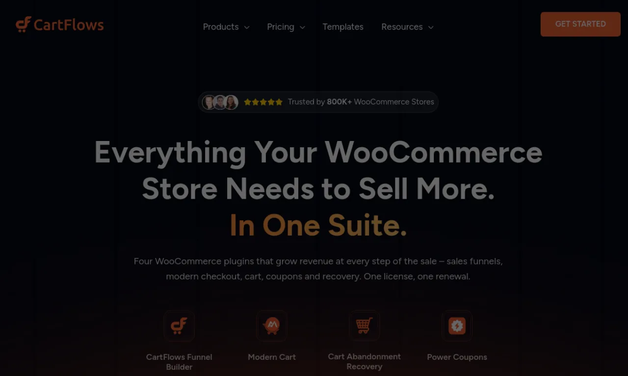 Screenshot of CartFlows website