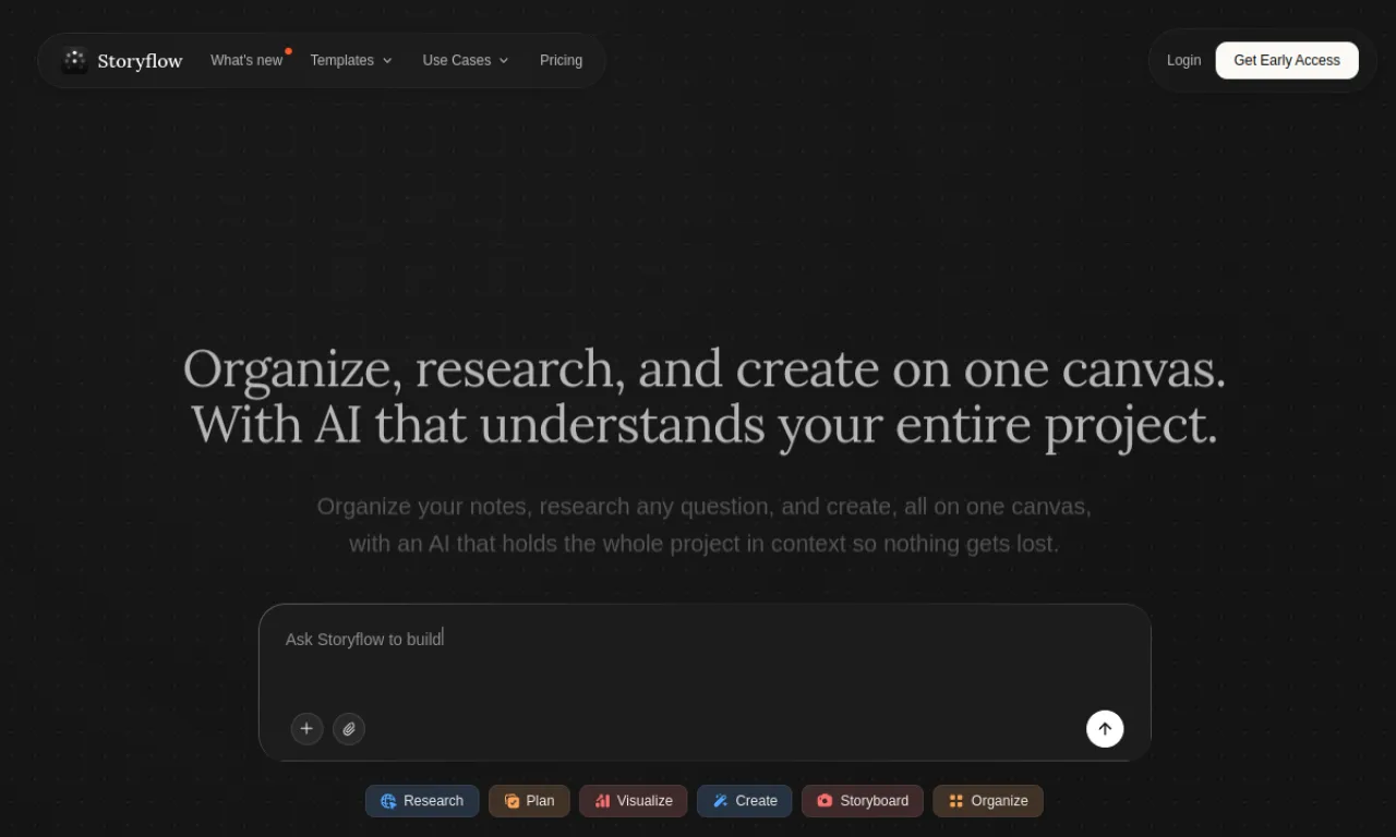 Screenshot of Storyflow website