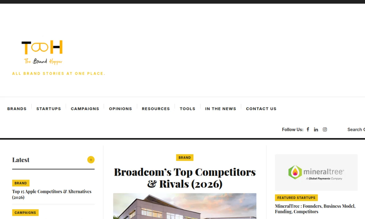 Screenshot of Thebrandhopper website