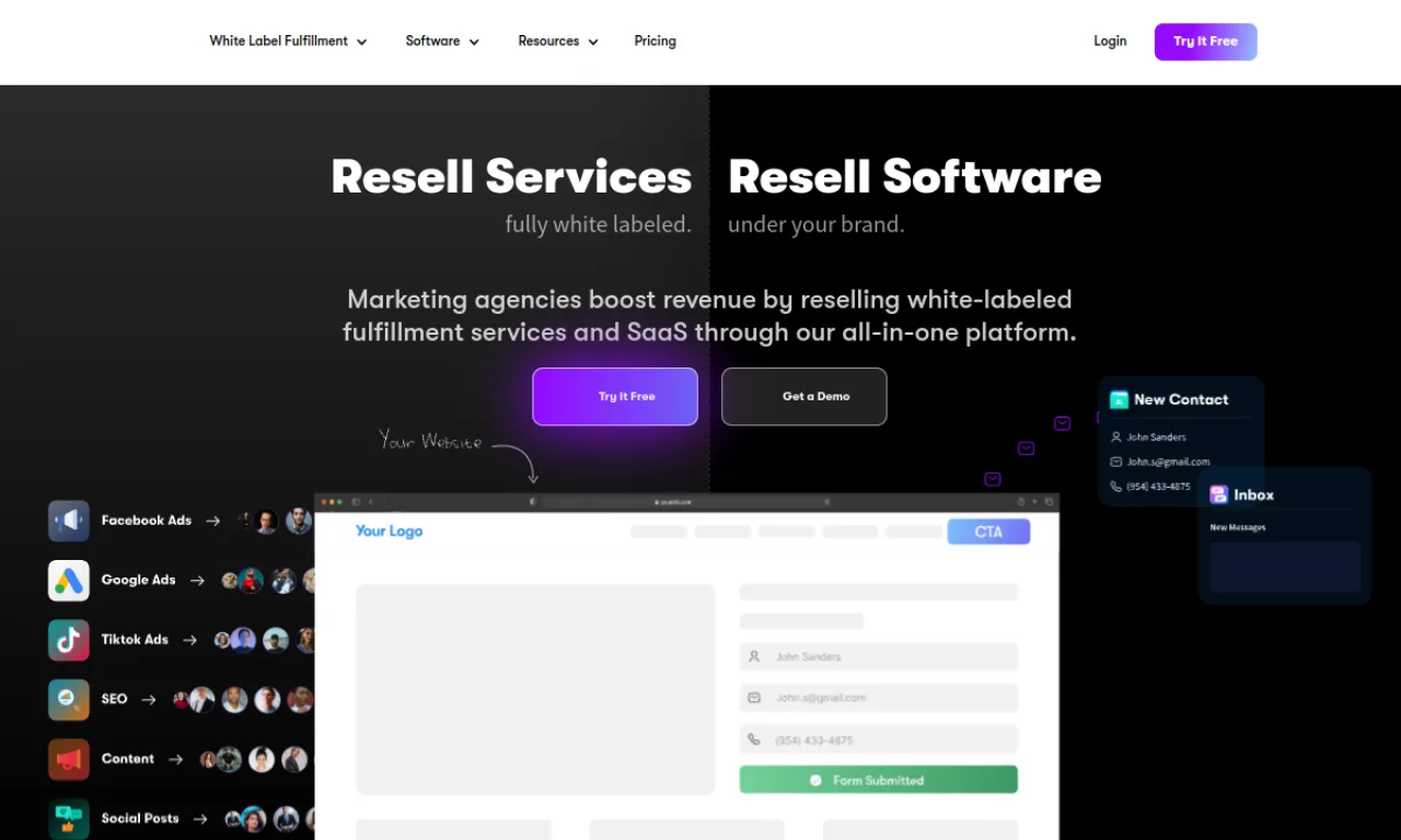 Screenshot of DashClicks website