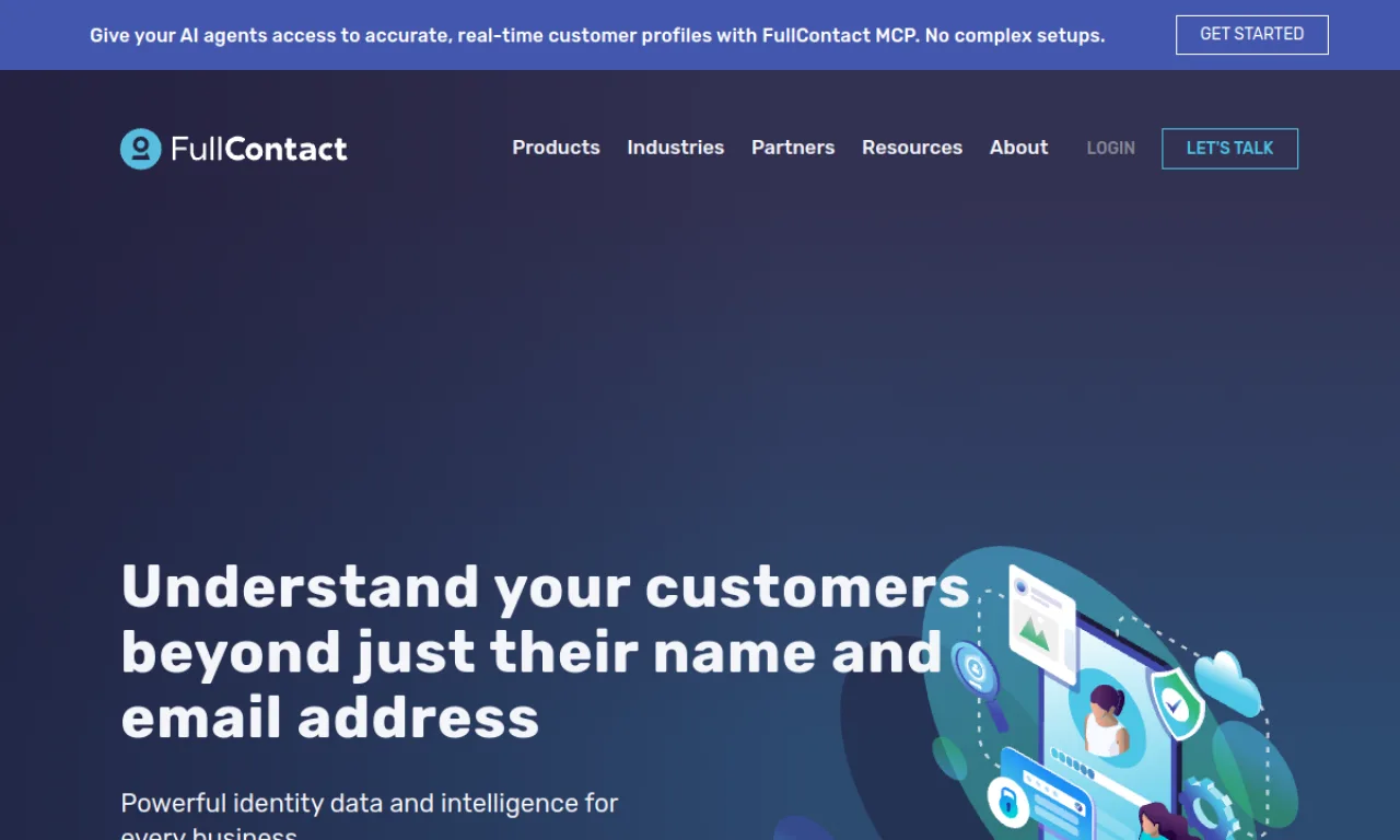Screenshot of Enrichment by FullContact website