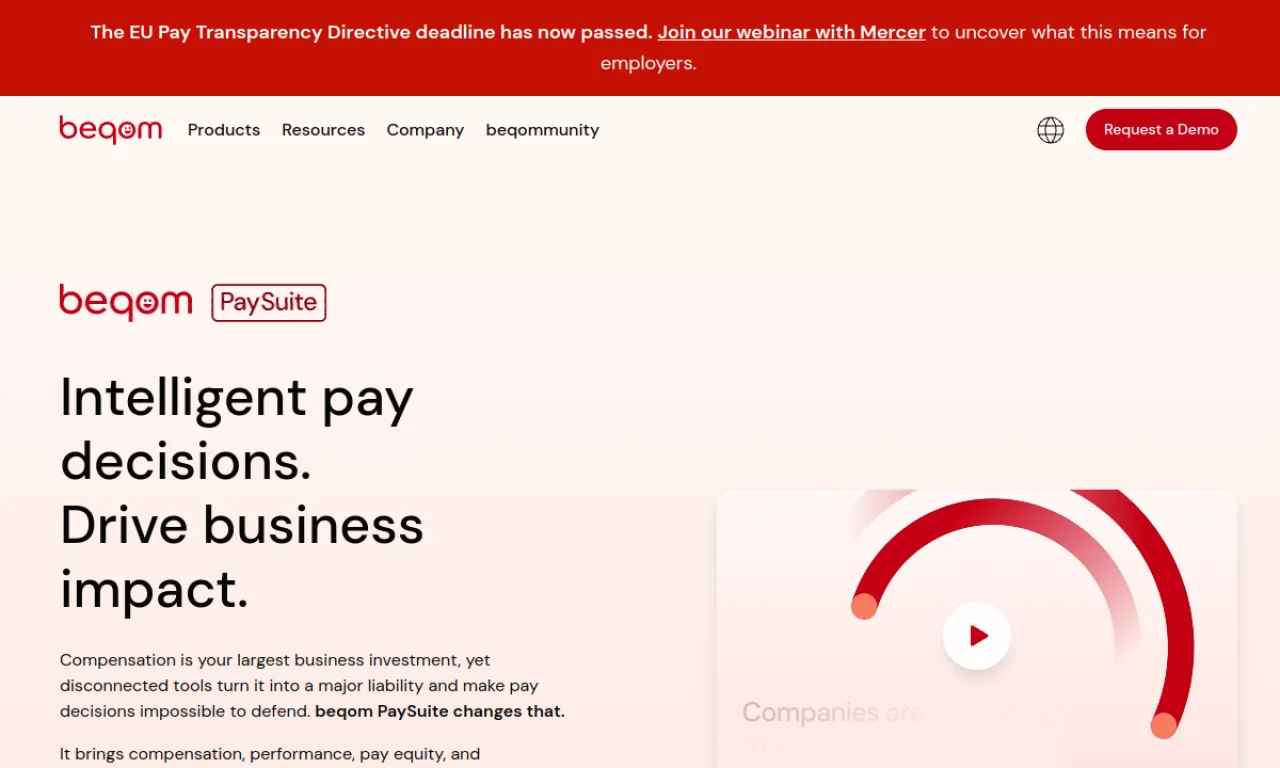 Screenshot of Beqom website