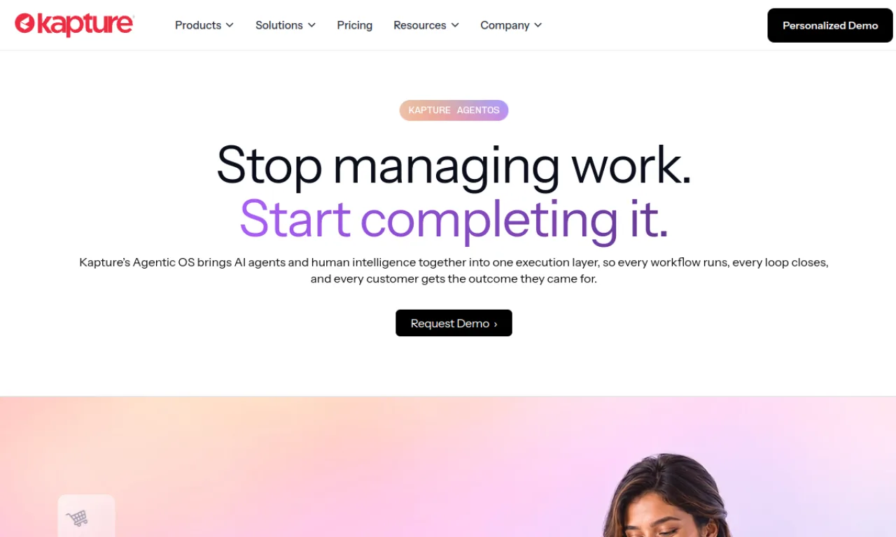 Screenshot of Kapture CX website