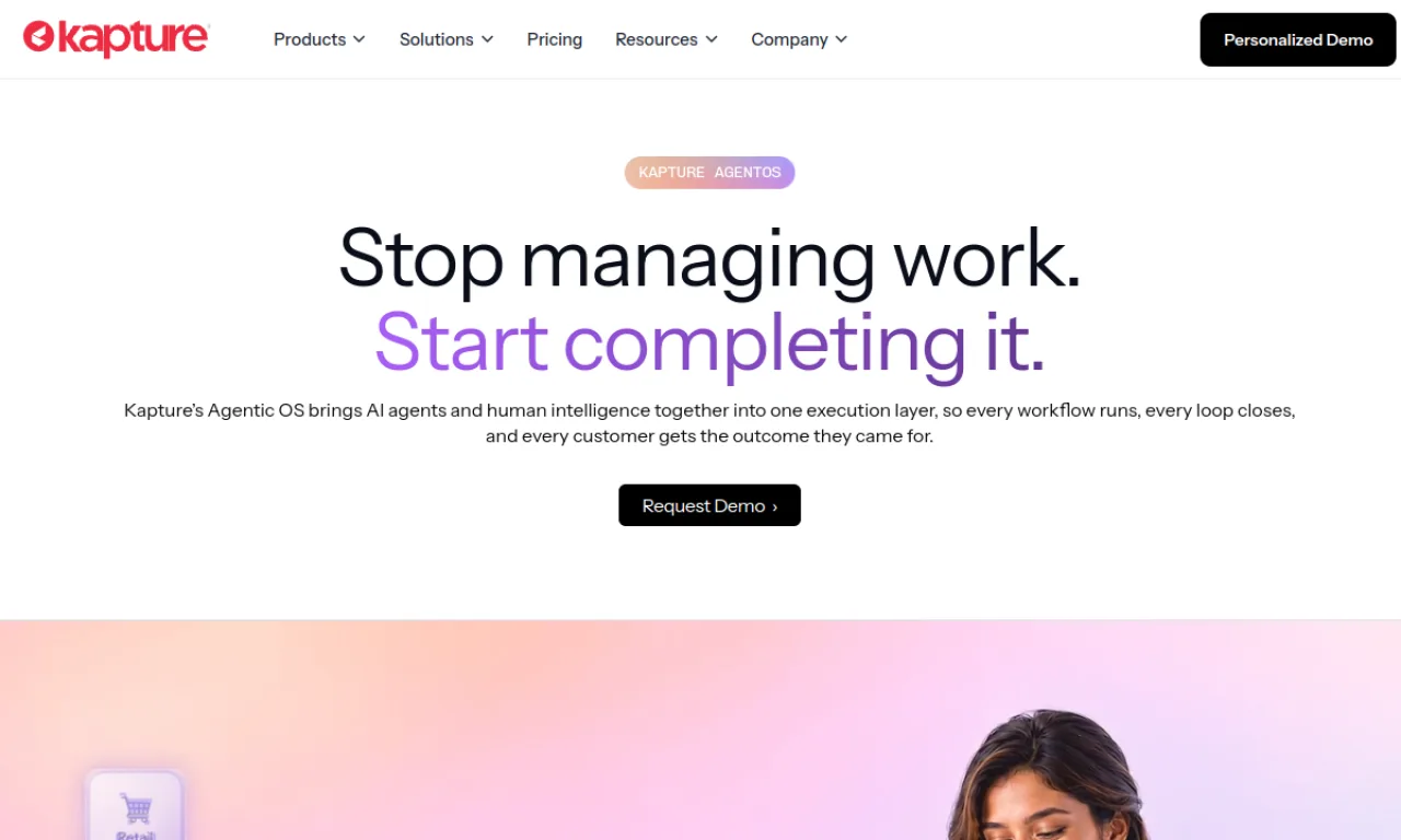 Screenshot of Kapture CX website
