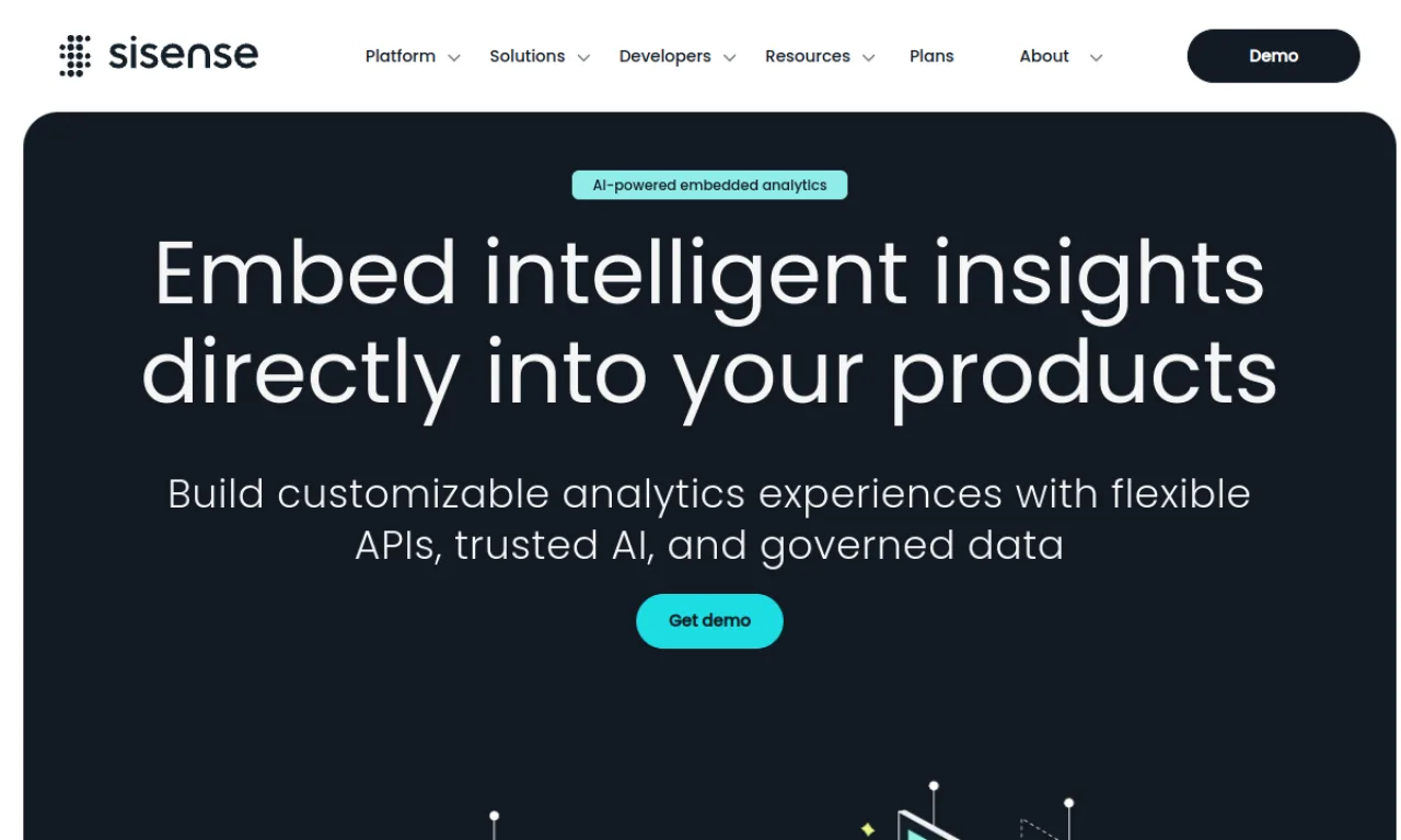 Screenshot of Sisense website