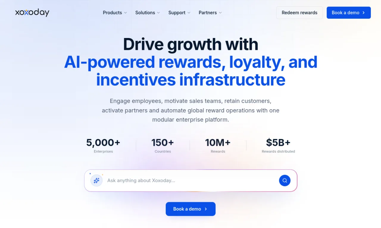 Screenshot of Xoxoday Plum website