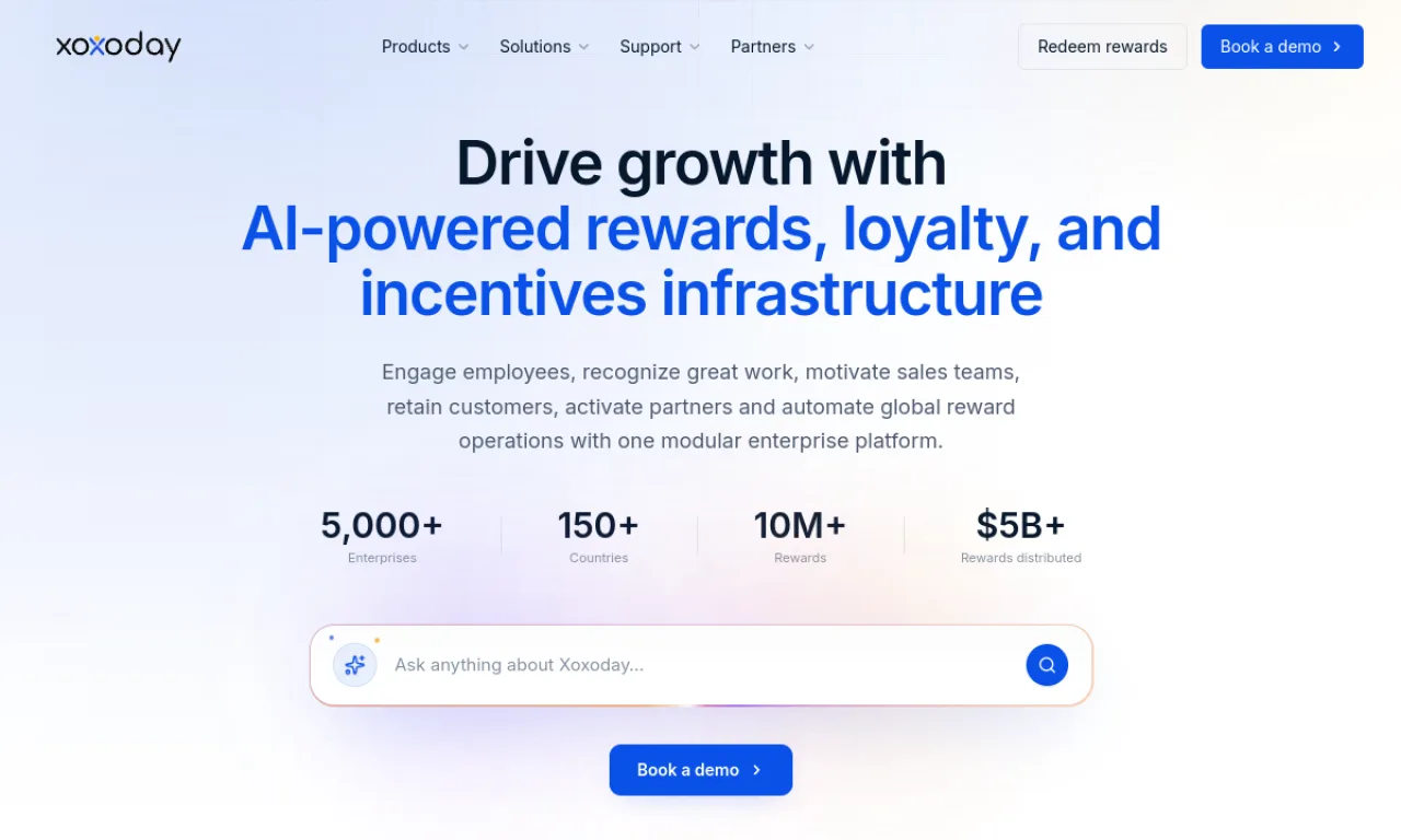 Screenshot of Xoxoday Plum website