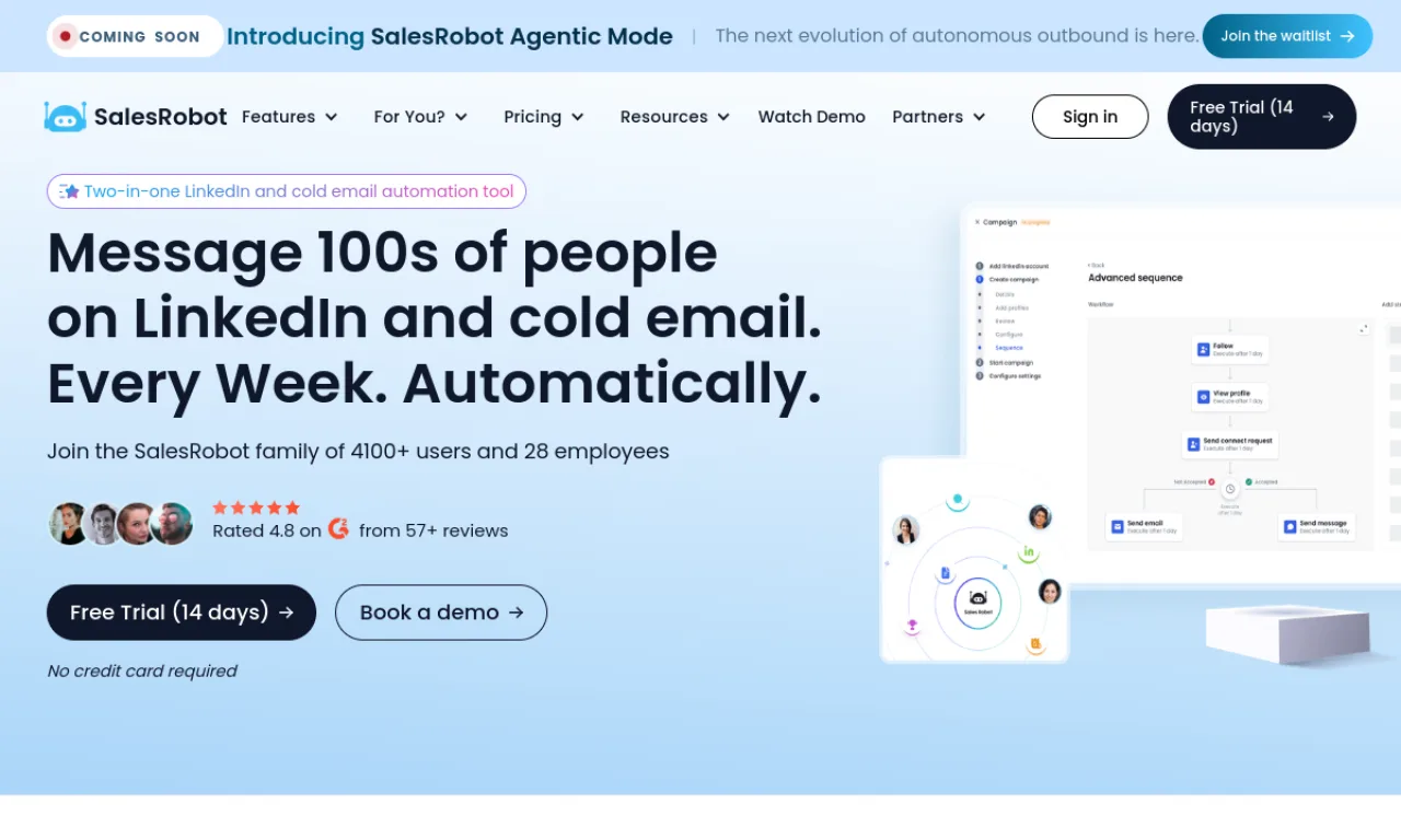 Screenshot of Salesrobot website