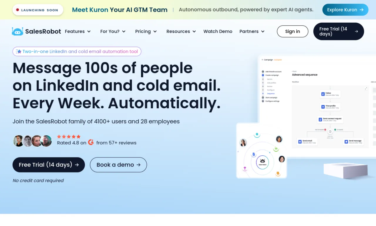 Screenshot of Salesrobot website