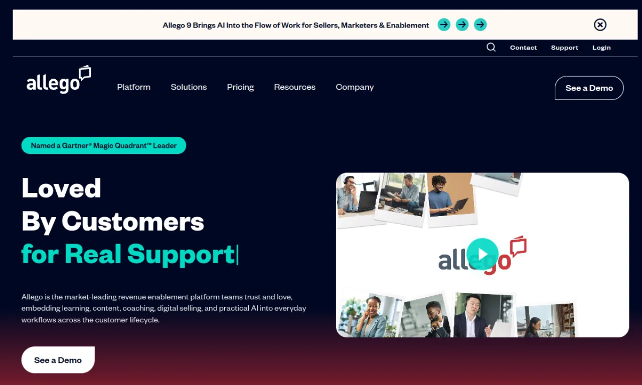 Screenshot of Refract (Allego) website