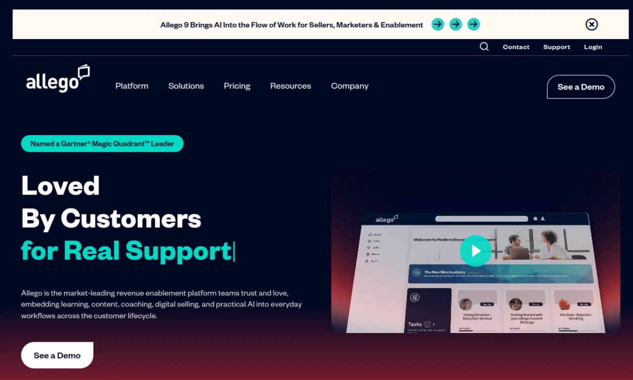 Screenshot of Refract (Allego) website