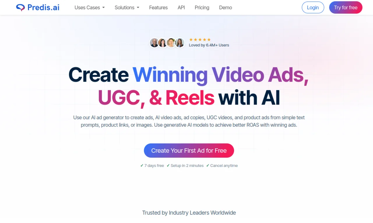 Screenshot of Predis.ai website