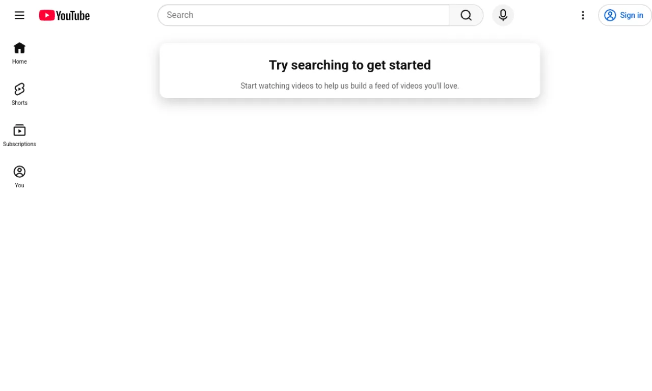 Screenshot of YouTube Shopping website