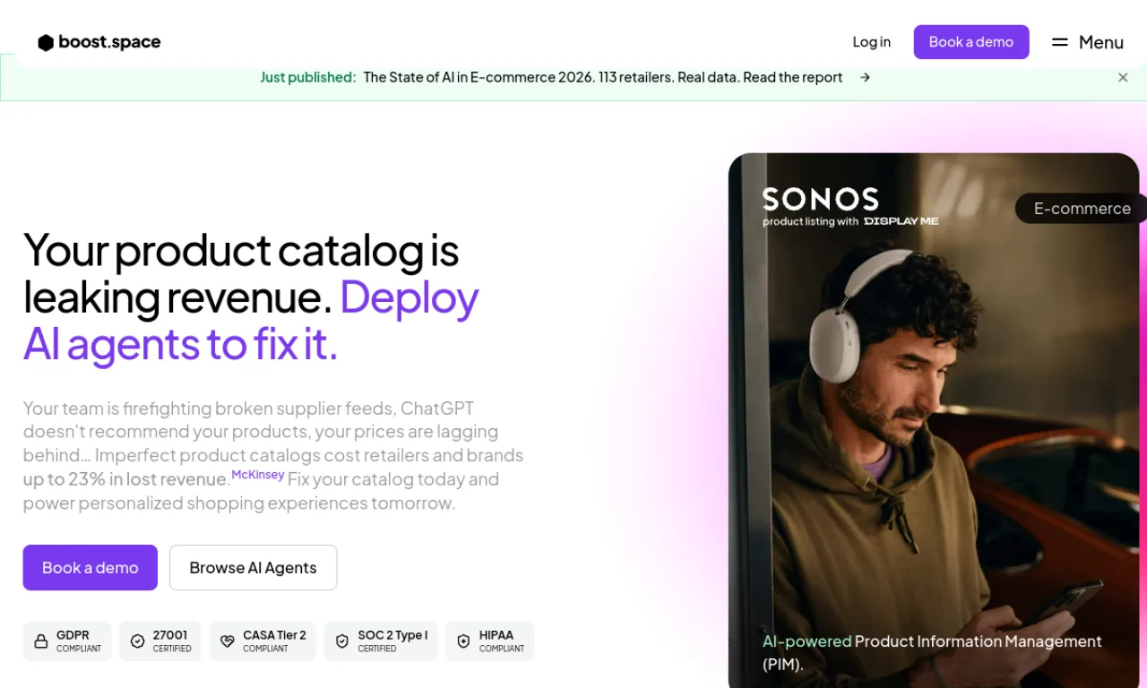 Screenshot of Integromat / Boost.space website