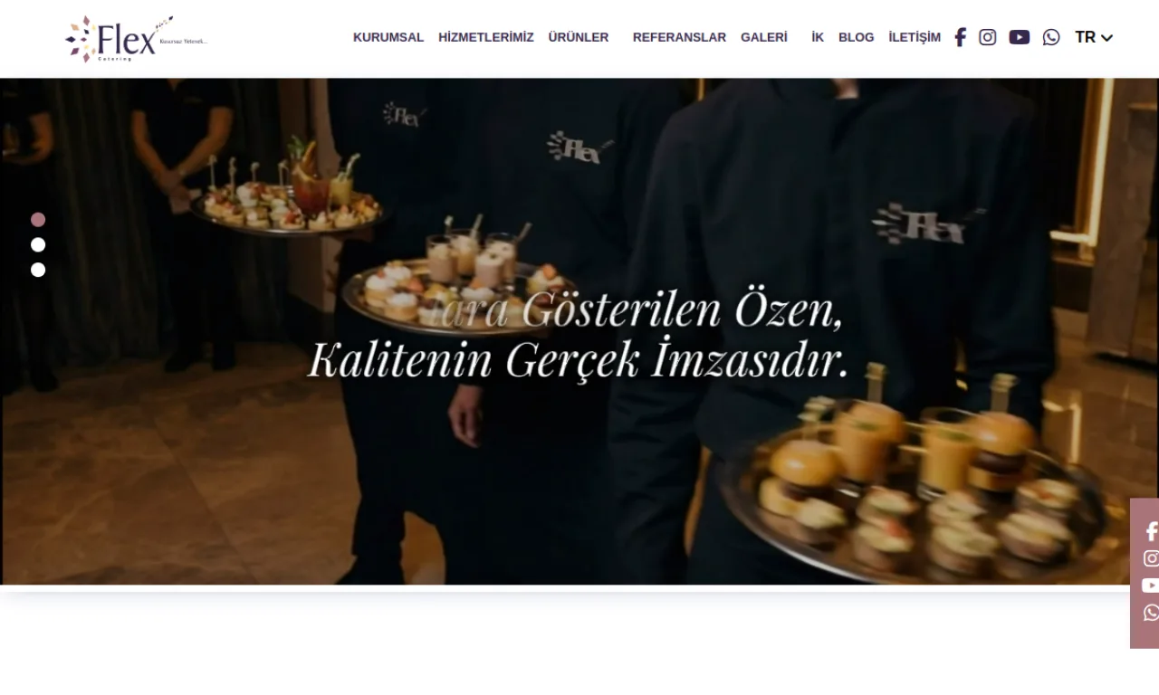 Screenshot of Flex Catering website
