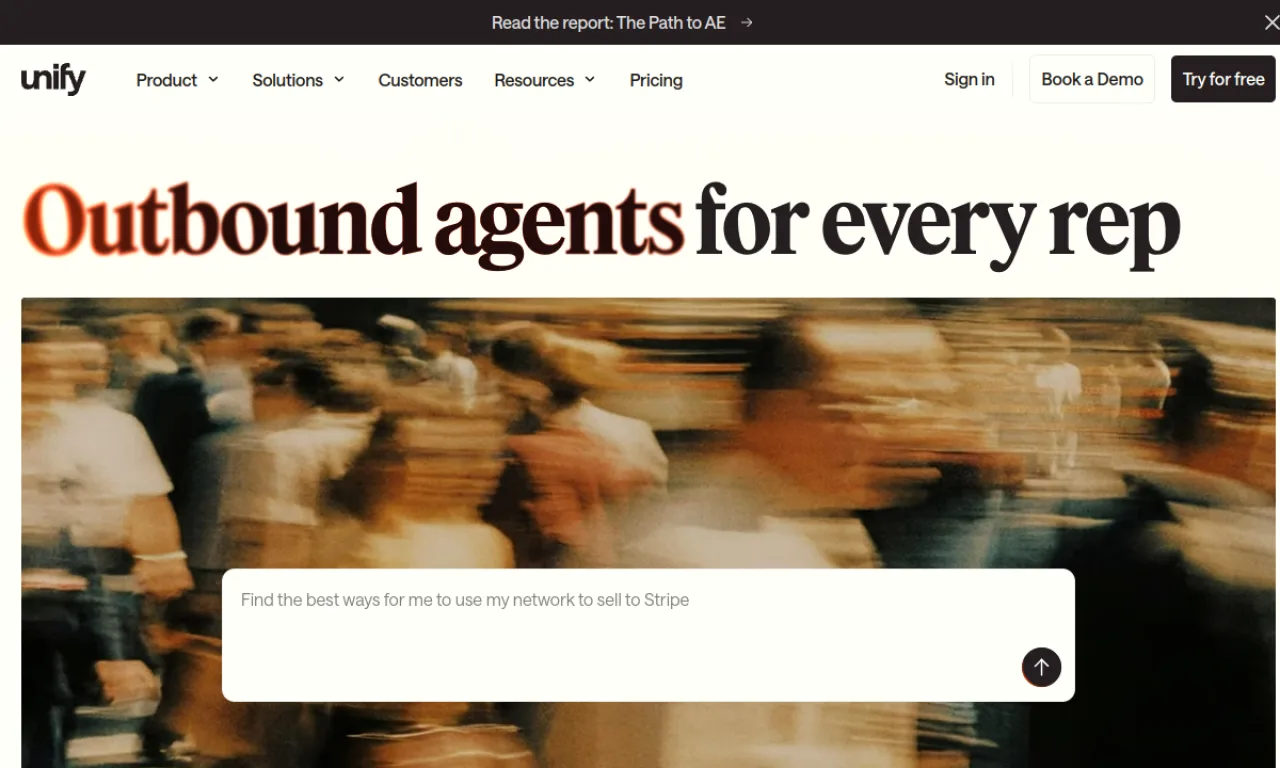 Screenshot of Unify website