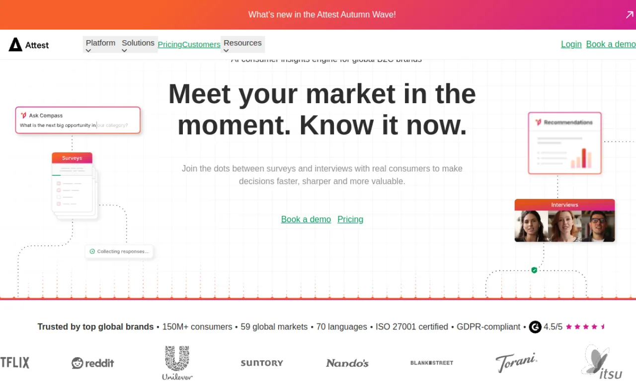 Screenshot of Attest website