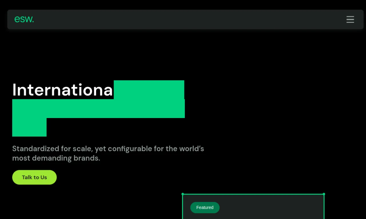 Screenshot of ESW website