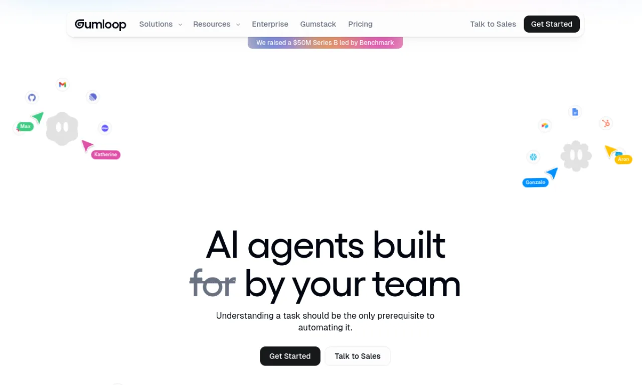 Screenshot of Gumloop website