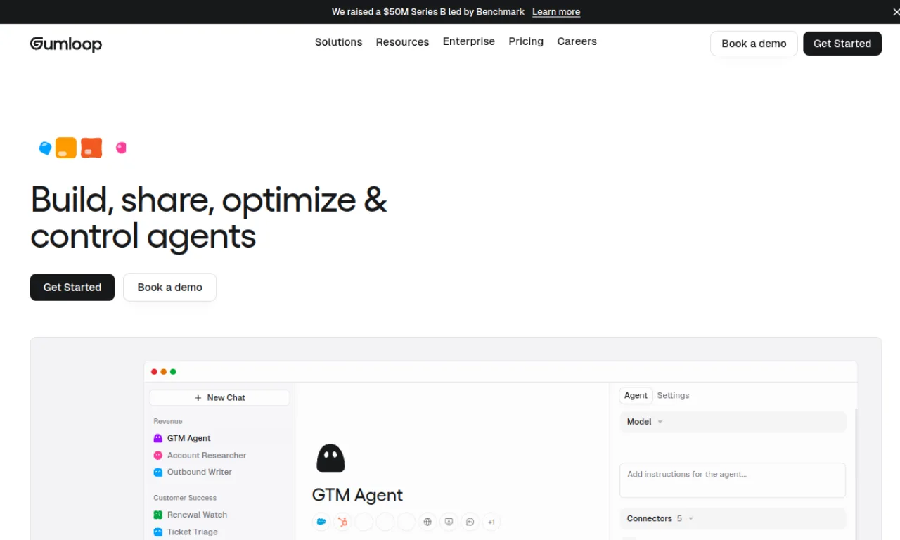 Screenshot of Gumloop website