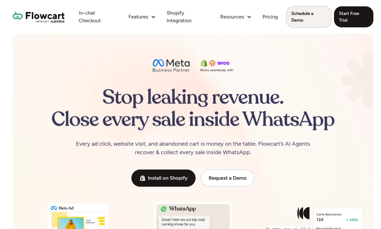 Screenshot of Flowcart website