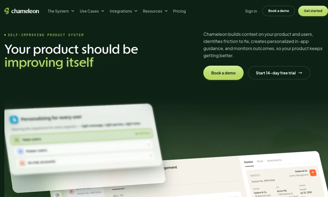 Screenshot of Chameleon (CS) website