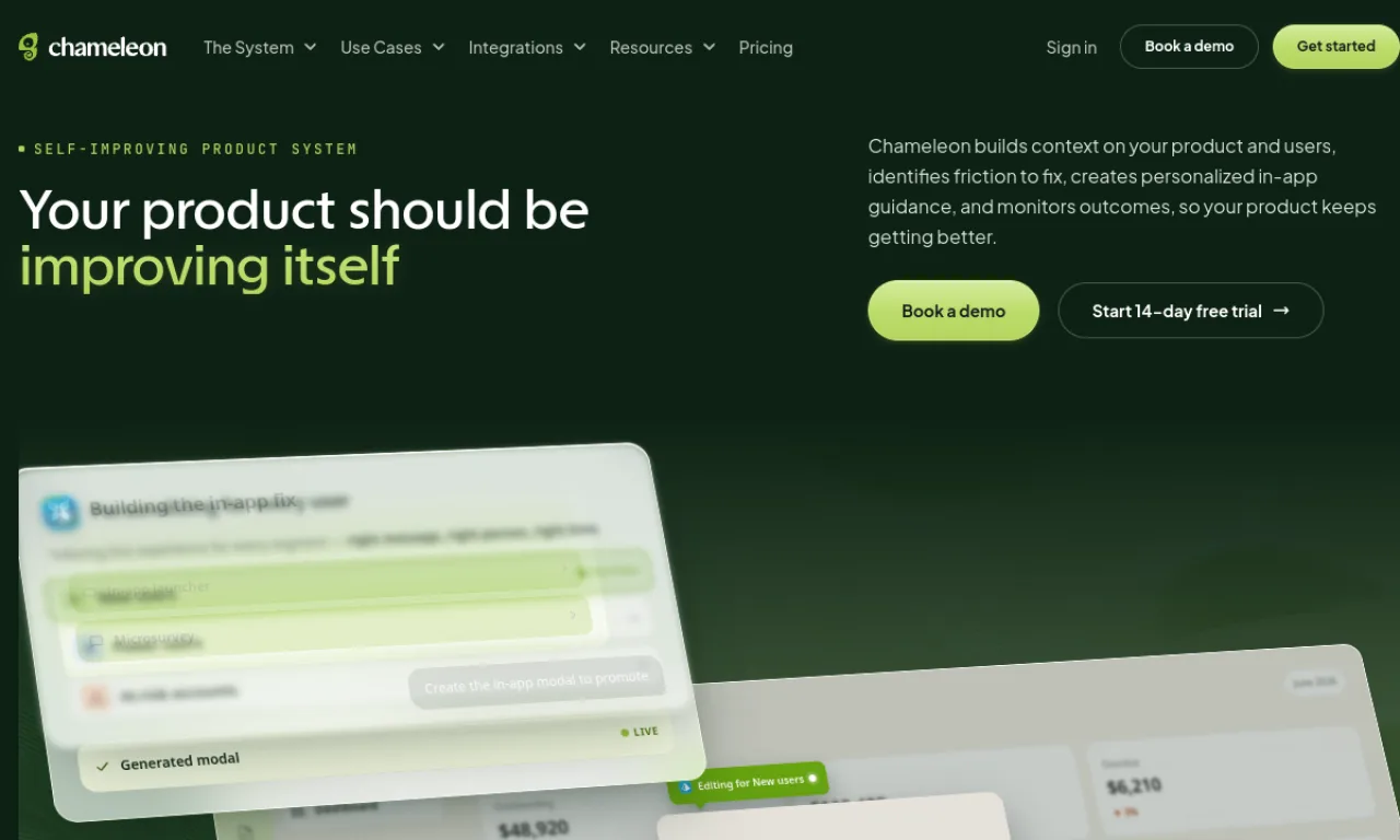 Screenshot of Chameleon (CS) website