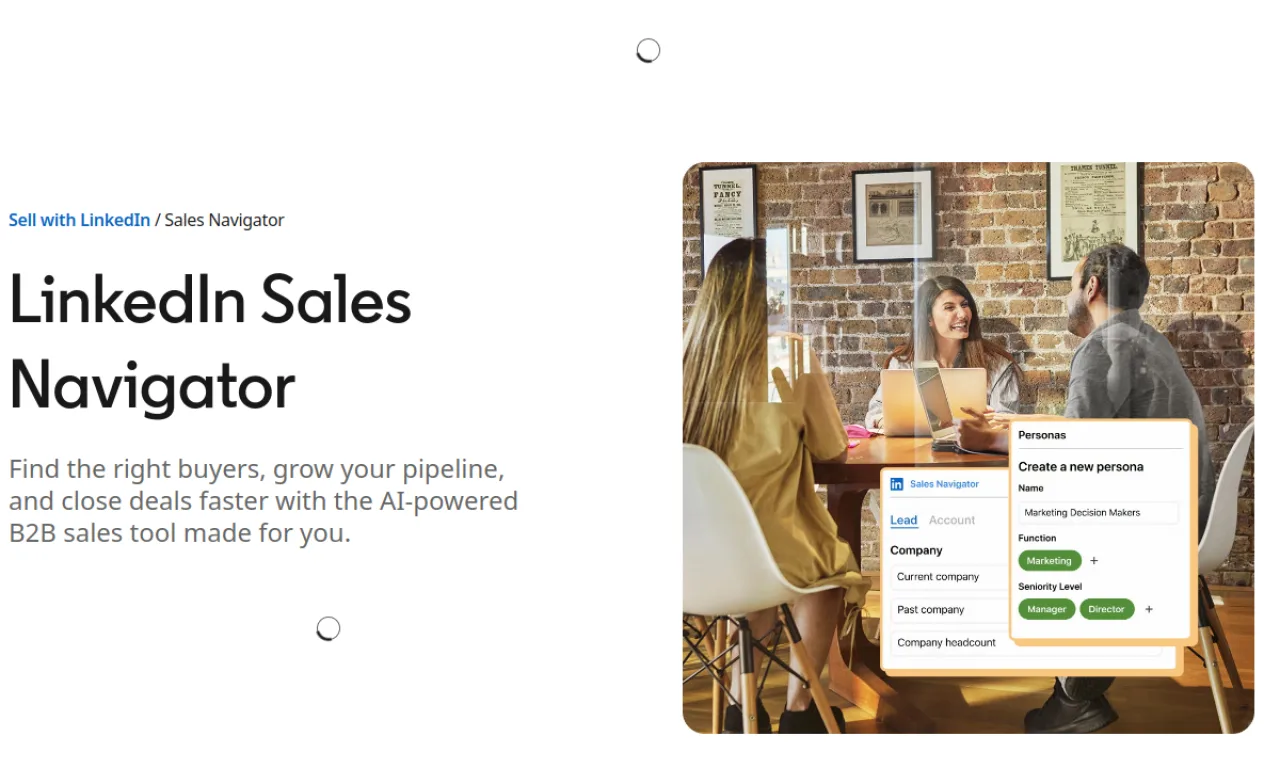 Screenshot of LinkedIn Sales Navigator website