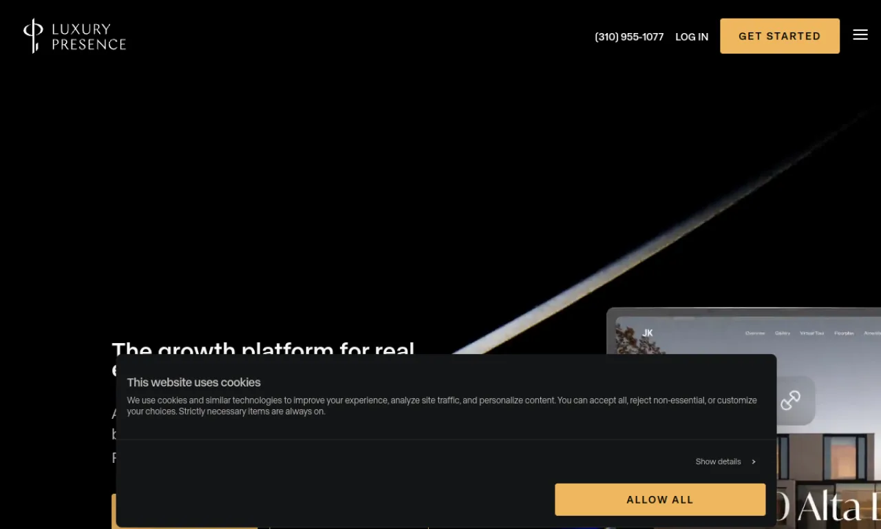 Screenshot of Luxury Presence website