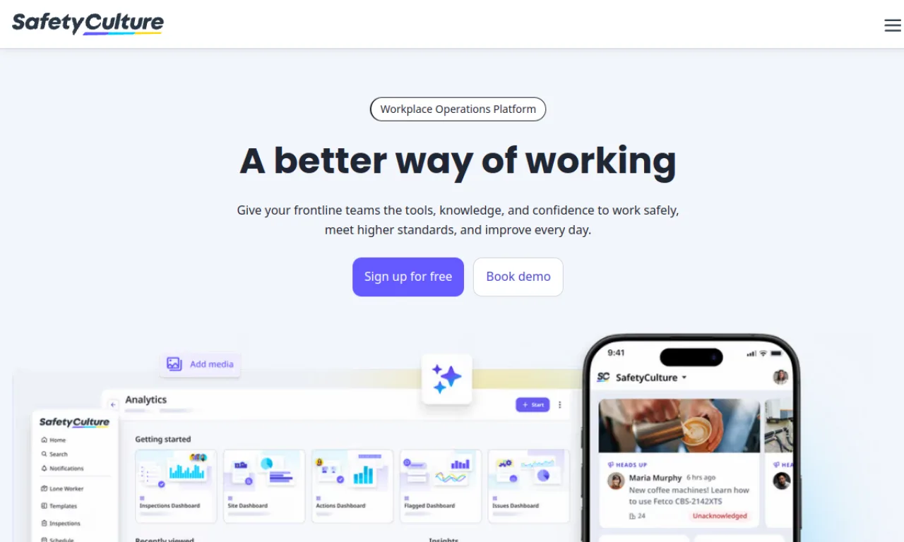 Screenshot of SafetyCulture website