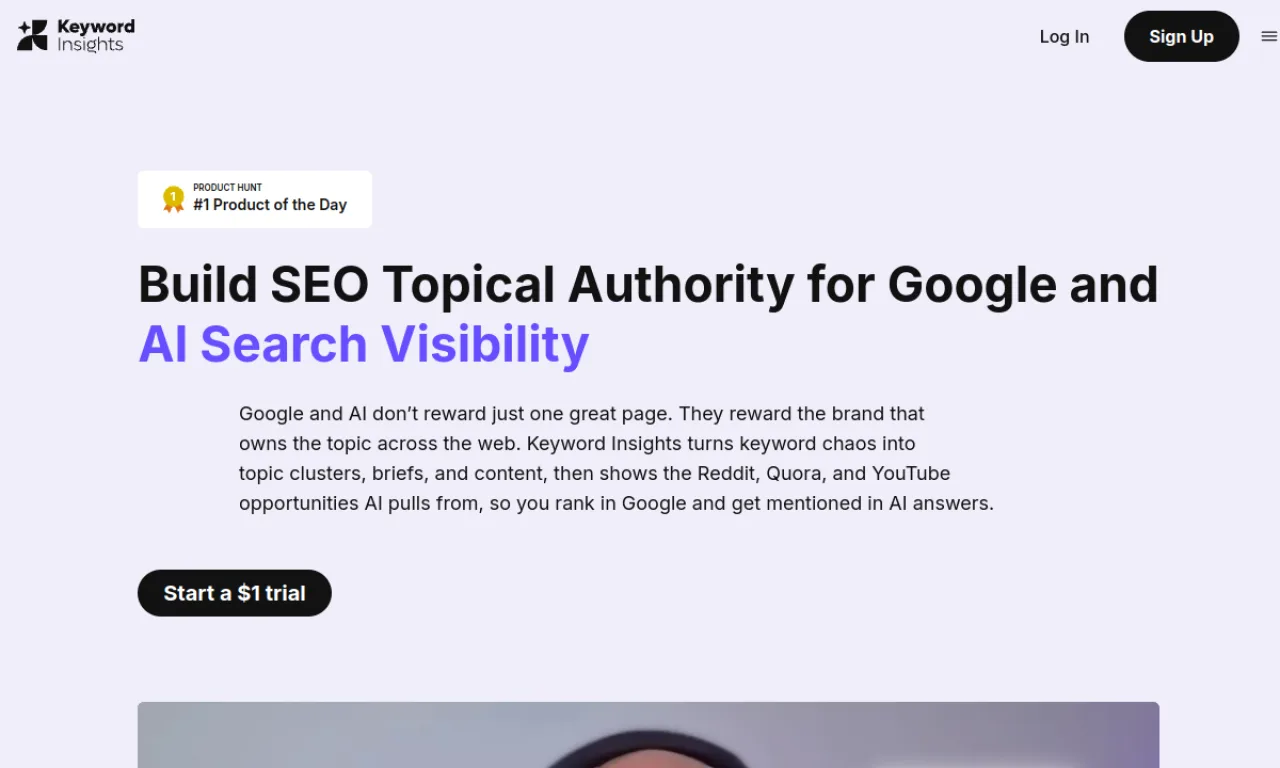 Screenshot of Keyword Insights website