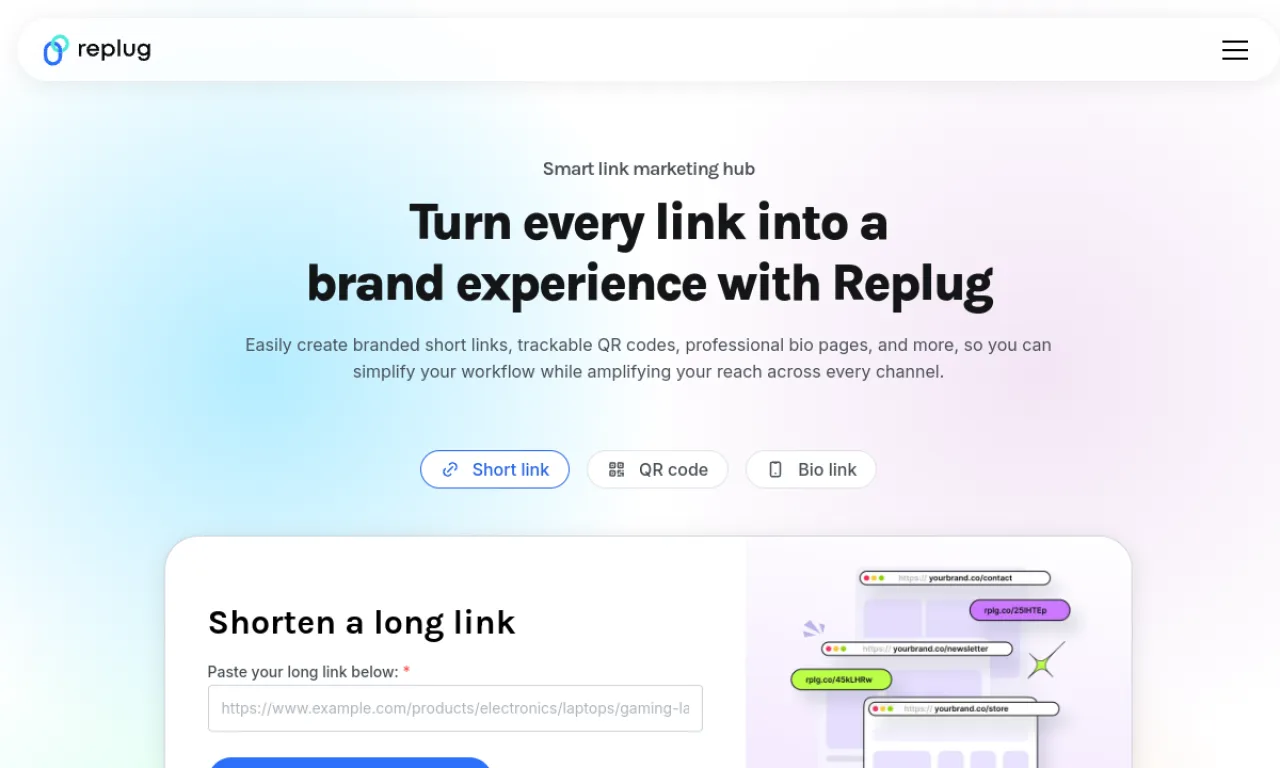 Screenshot of Replug website