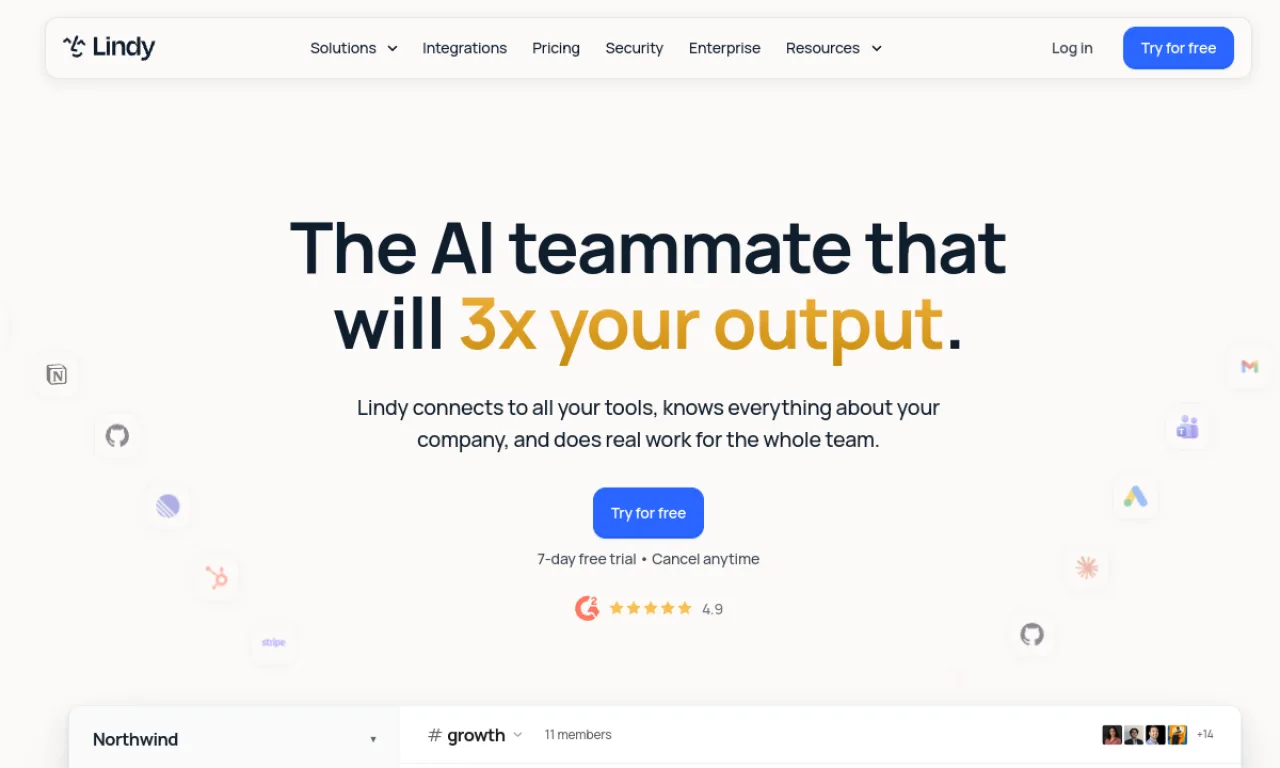 Screenshot of Lindy.ai website