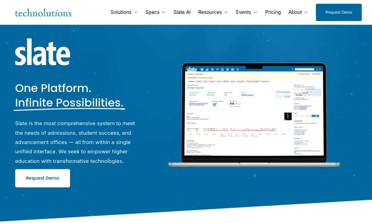 Screenshot of Slate (Technolutions) website