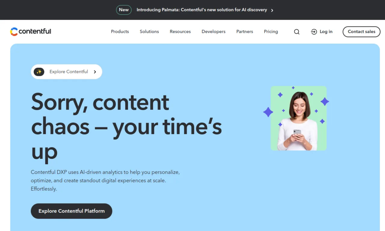 Screenshot of Contentful website