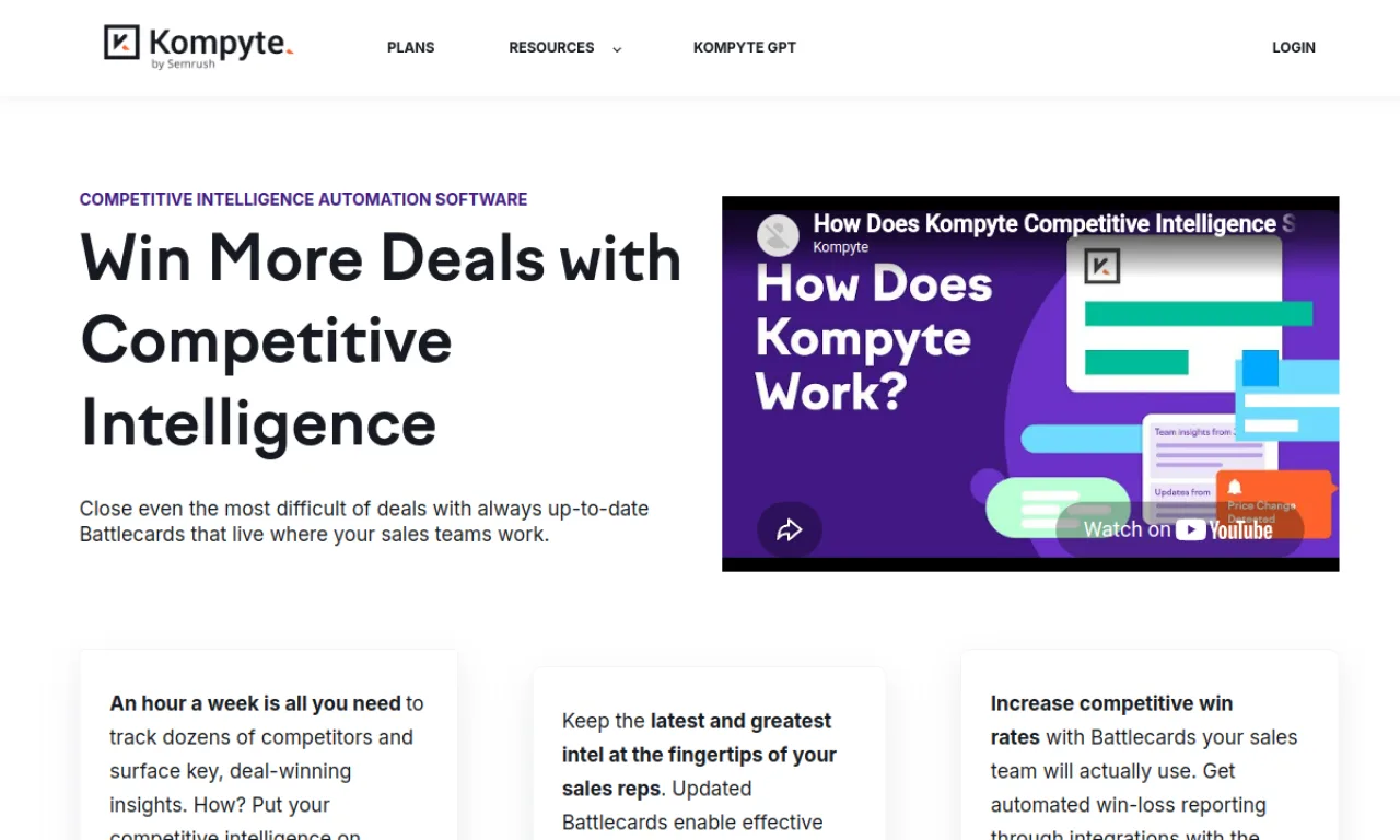 Screenshot of Kompyte website