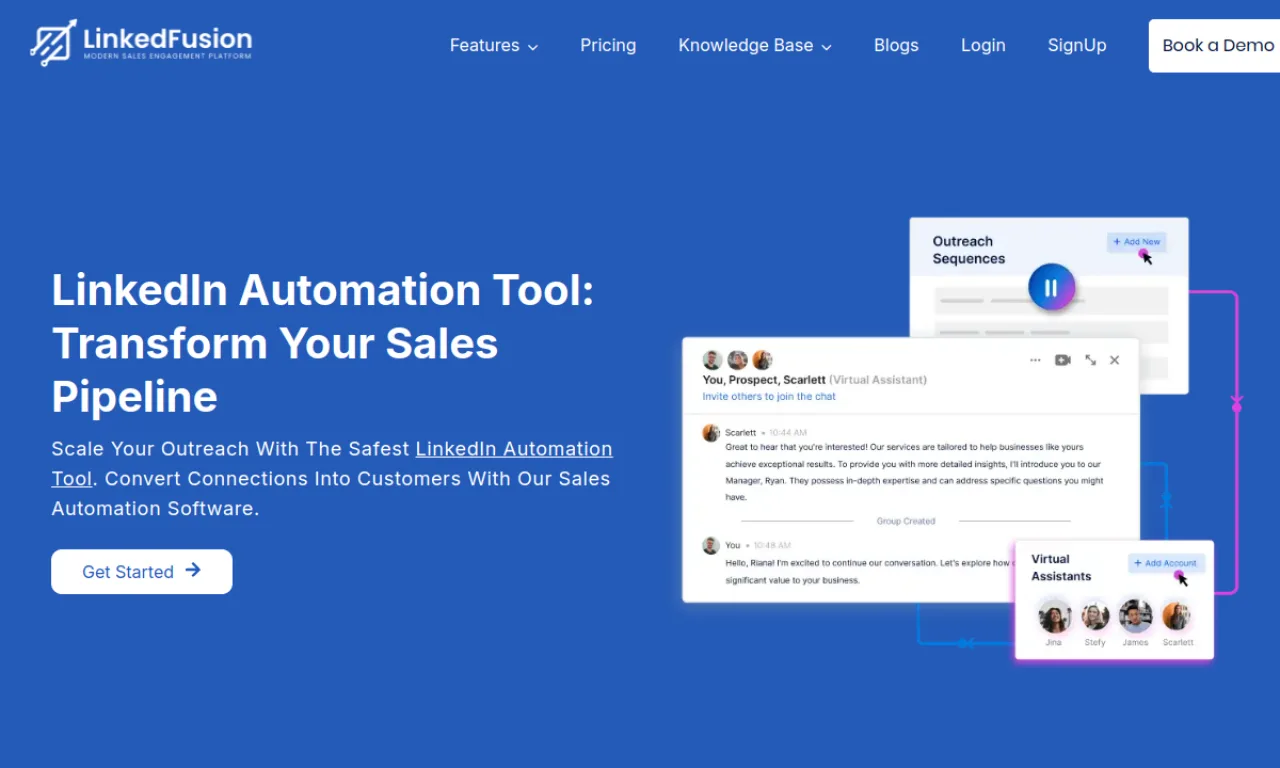 Screenshot of LinkedFusion website