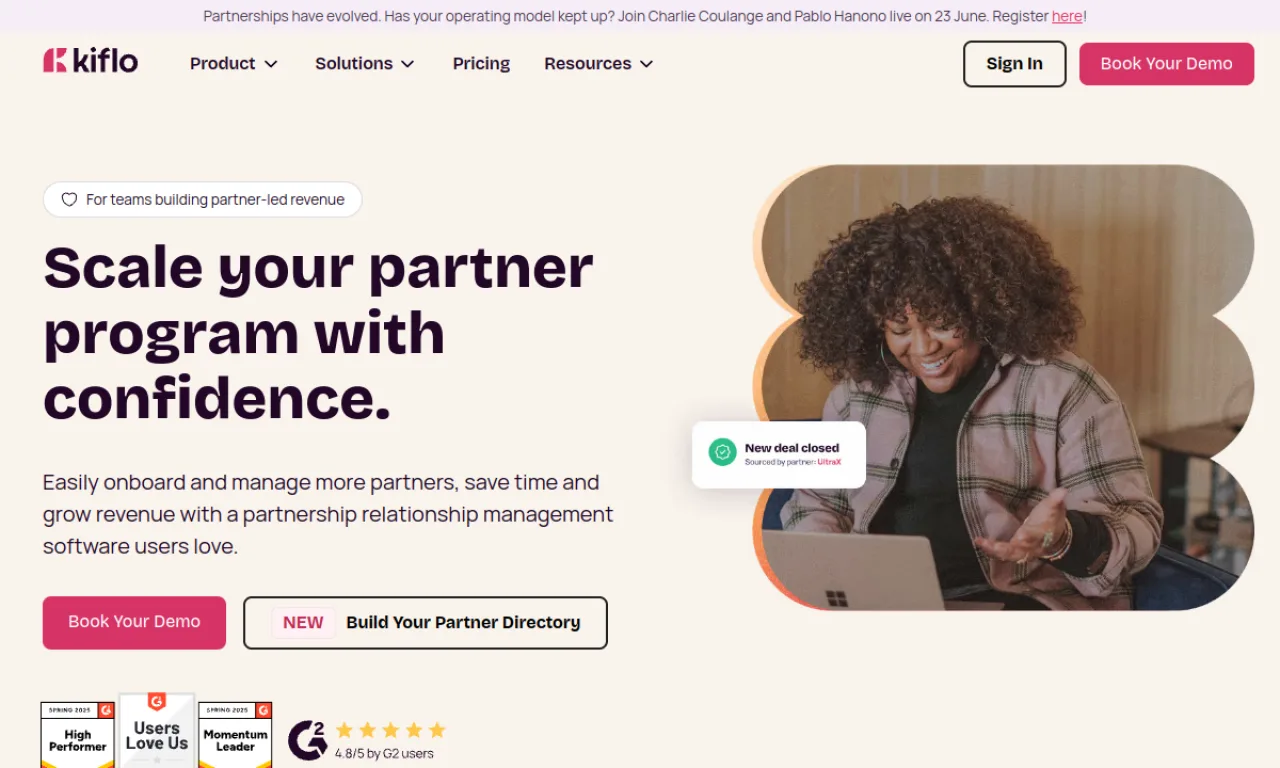 Screenshot of Kiflo website