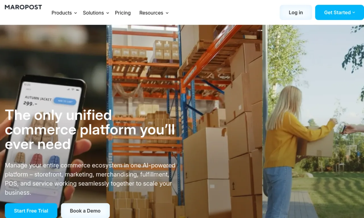 Screenshot of Maropost website