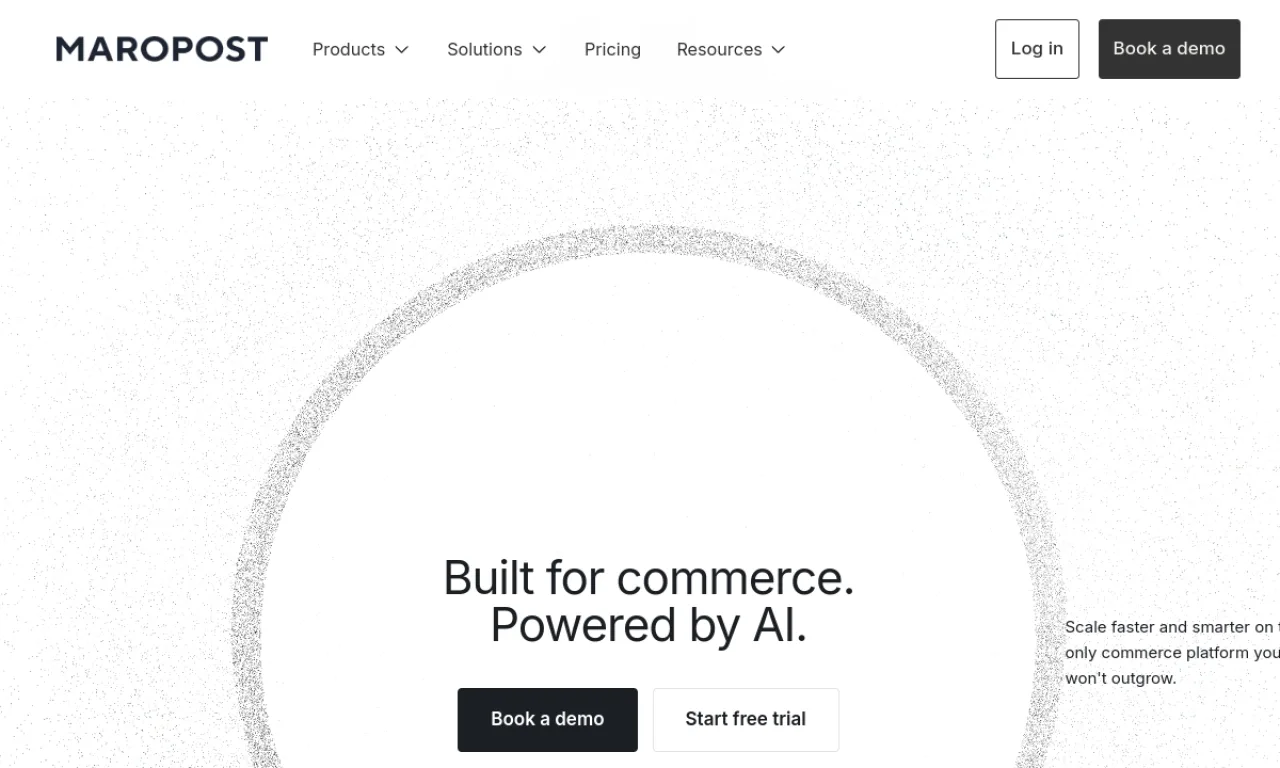 Screenshot of Maropost website