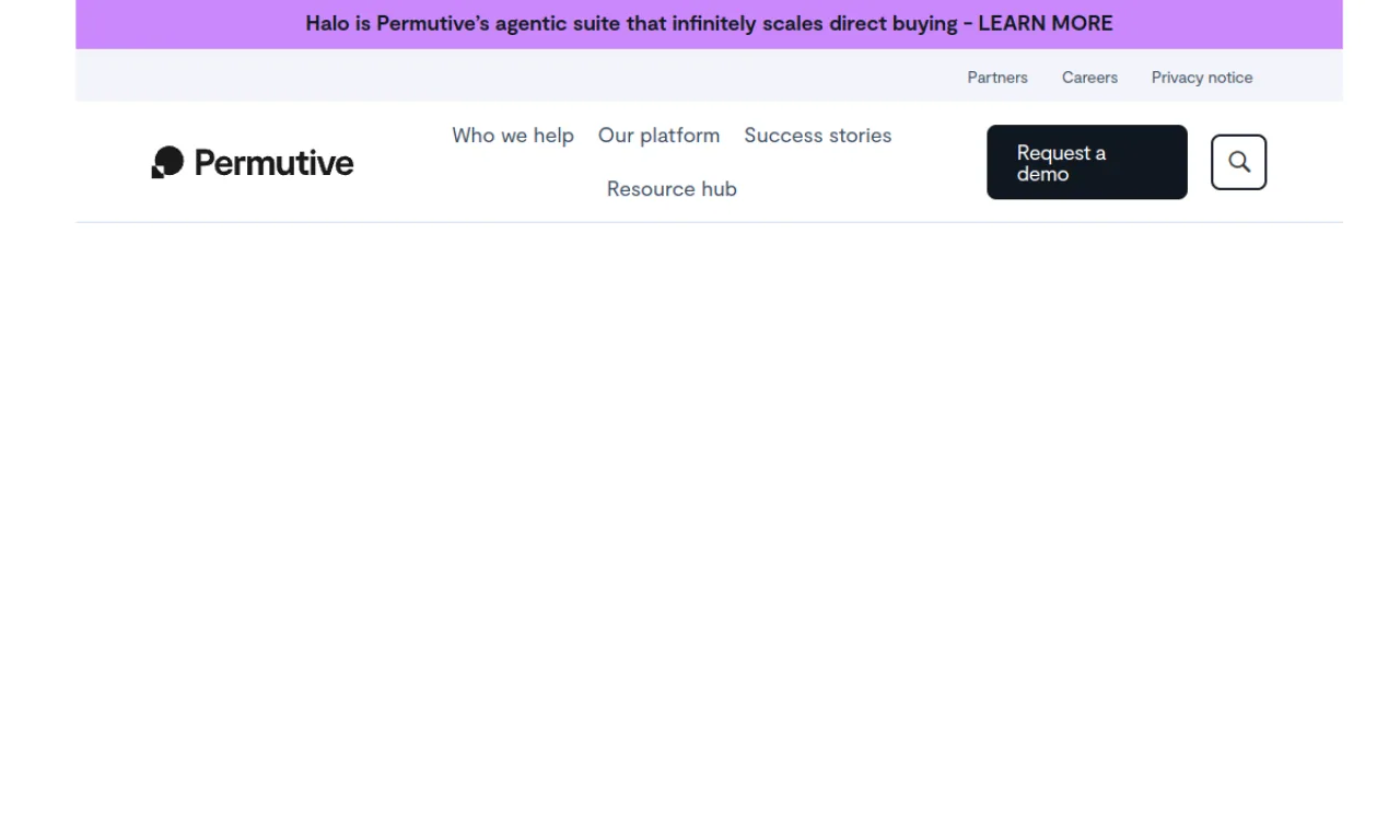 Screenshot of Permutive website