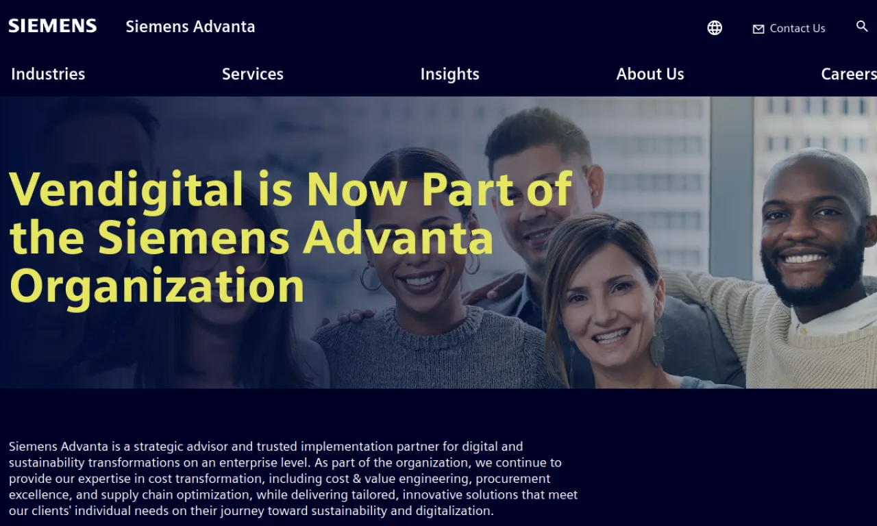 Screenshot of Vendigital website