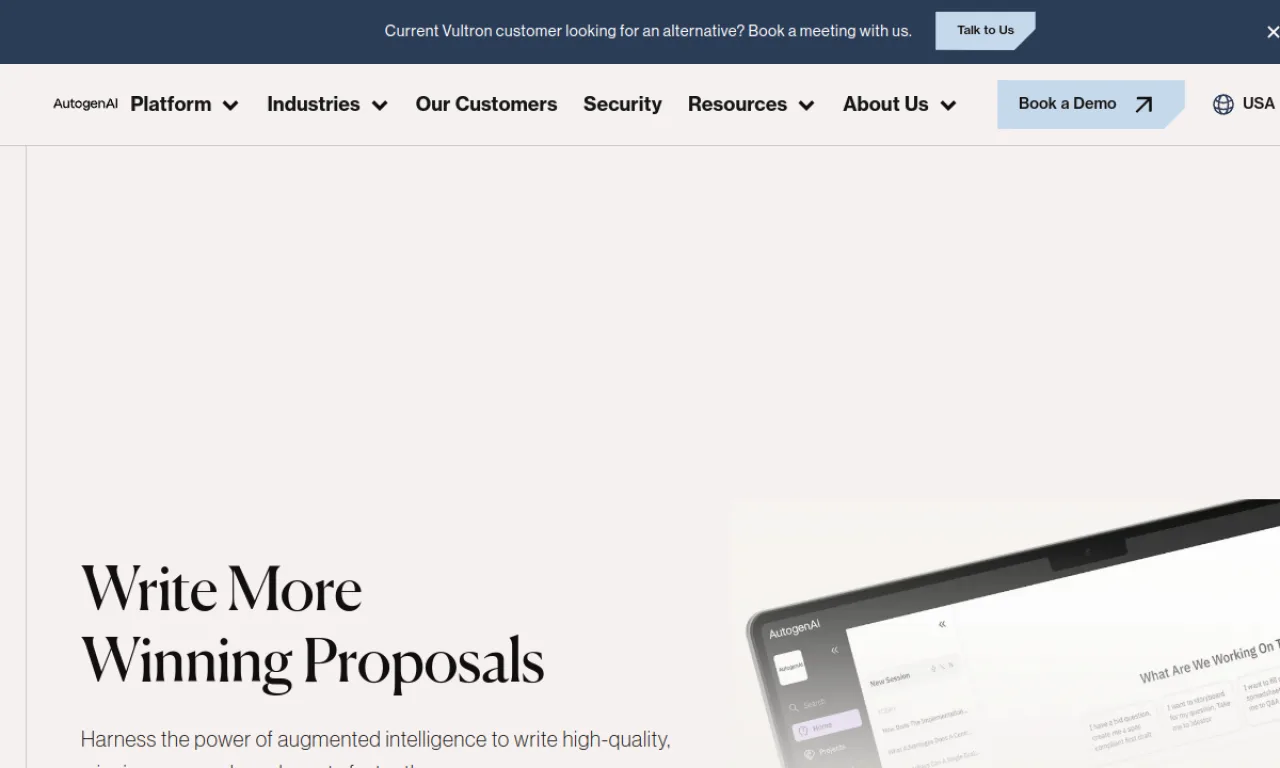 Screenshot of Autogen AI website