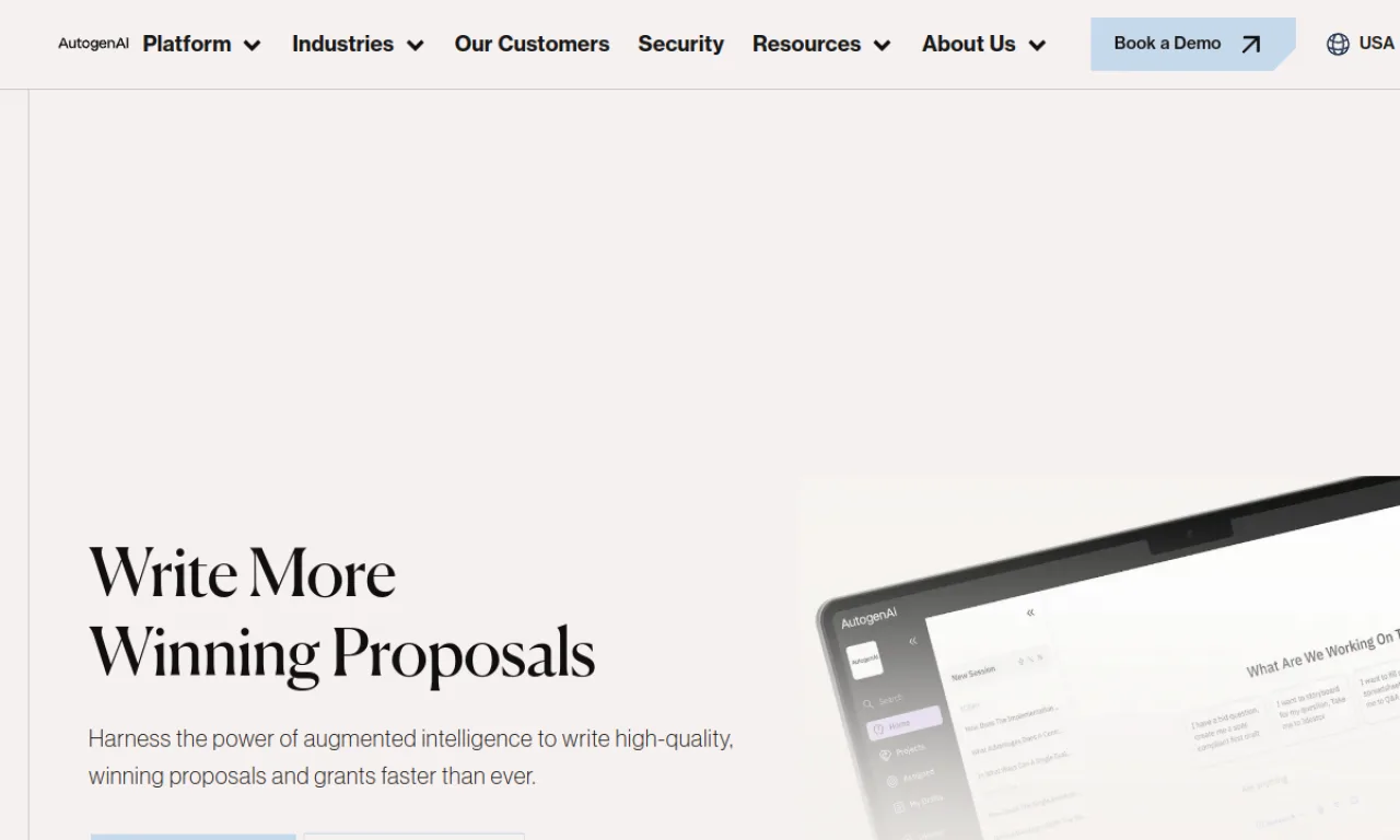 Screenshot of Autogen AI website