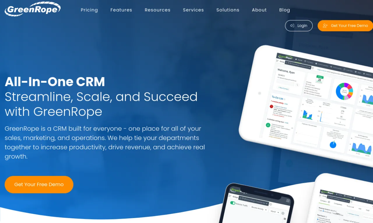 Screenshot of GreenRope website