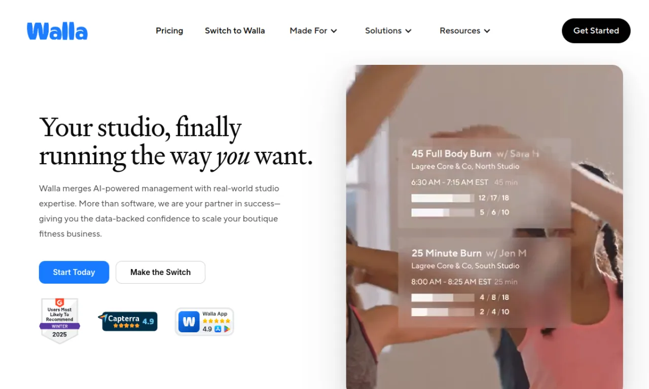 Screenshot of Walla website