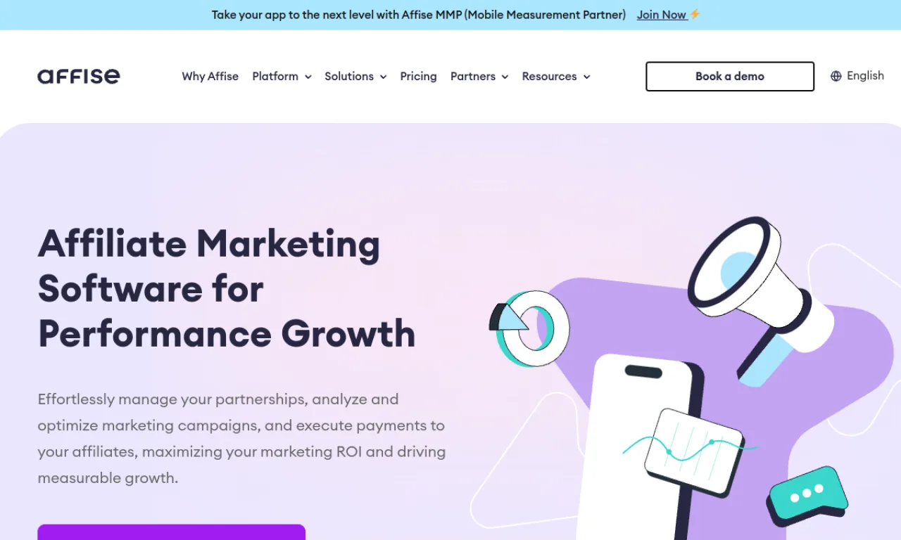 Screenshot of Affise website