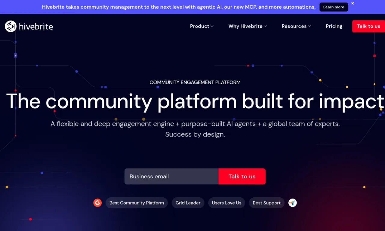 Screenshot of Hivebrite website
