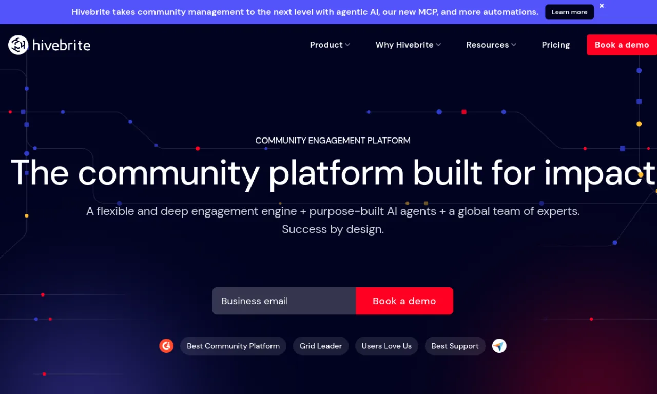 Screenshot of Hivebrite website
