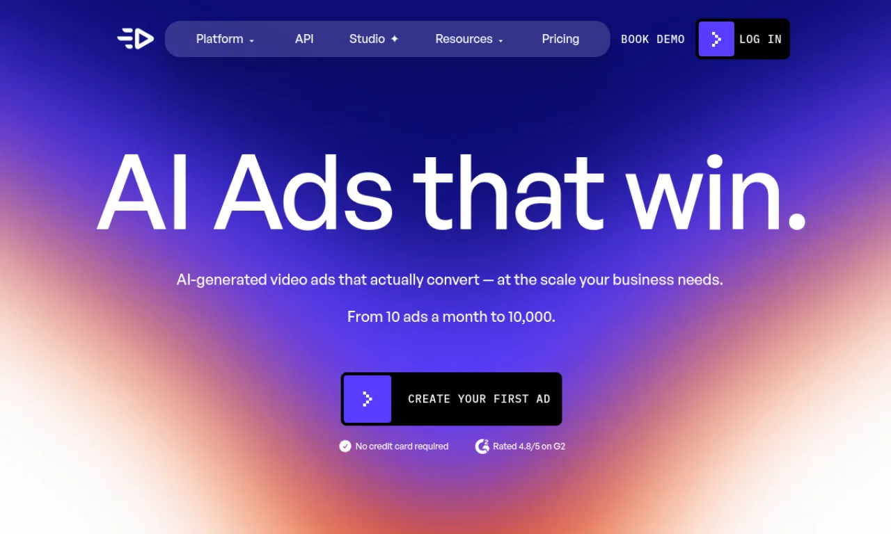 Screenshot of Creatify website